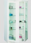 Dwudrzwiowa szafa lekarska wyposażona w 4 szklane półki