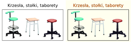 Stołki rehabilitacyjne, krzesła, taborety szpitalne